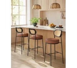 VASAGLE Lot De 2 Tabourets De Bar, Tabourets Haut Avec Dossier Incurvé, 48,2 X 45,7 X 104,7 Cm, Marron