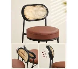 VASAGLE Lot De 2 Tabourets De Bar, Tabourets Haut Avec Dossier Incurvé, 48,2 X 45,7 X 104,7 Cm, Marron