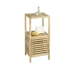 WENKO Etagère De Salle De Bain En Bois Norway - L. 39,5 X H. 86 Cm - Marron Noix