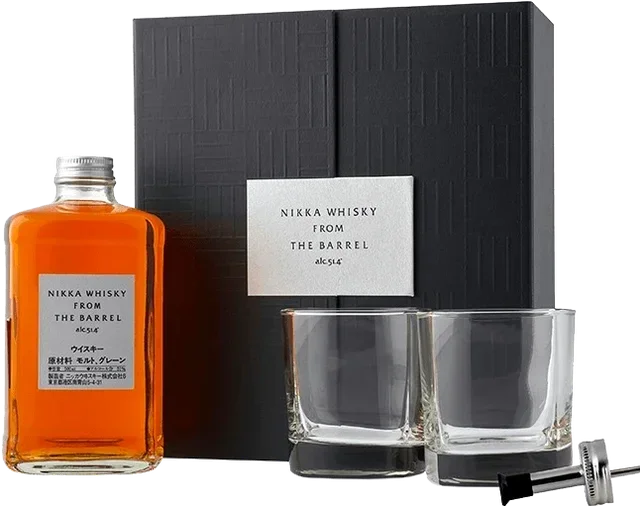 WHISKY JAPONAIS NIKKA FROM THE BARREL COFFRET 2021 DEUX VERRES ET BEC VERSEUR (50 CL) 51,40°