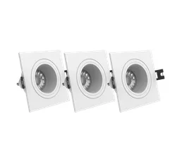 XANLITE Lot 3 Spots Gu10 50w 2700k Carré Orientable Blanc Ip20