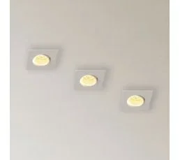 XANLITE Lot 3 Spots Gu10 50w 2700k Carré Orientable Blanc Ip20